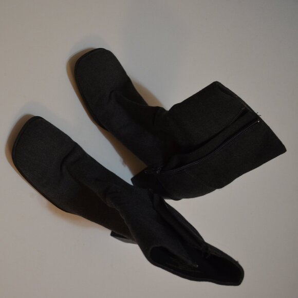 VILLAGER TsannShengCorporation Dark Gray Wool Block Heels 2.5' Zip Side Women 6M - Picture 2 of 10